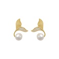 fashion pearl inlaid diamond fishtail alloy earringspicture12